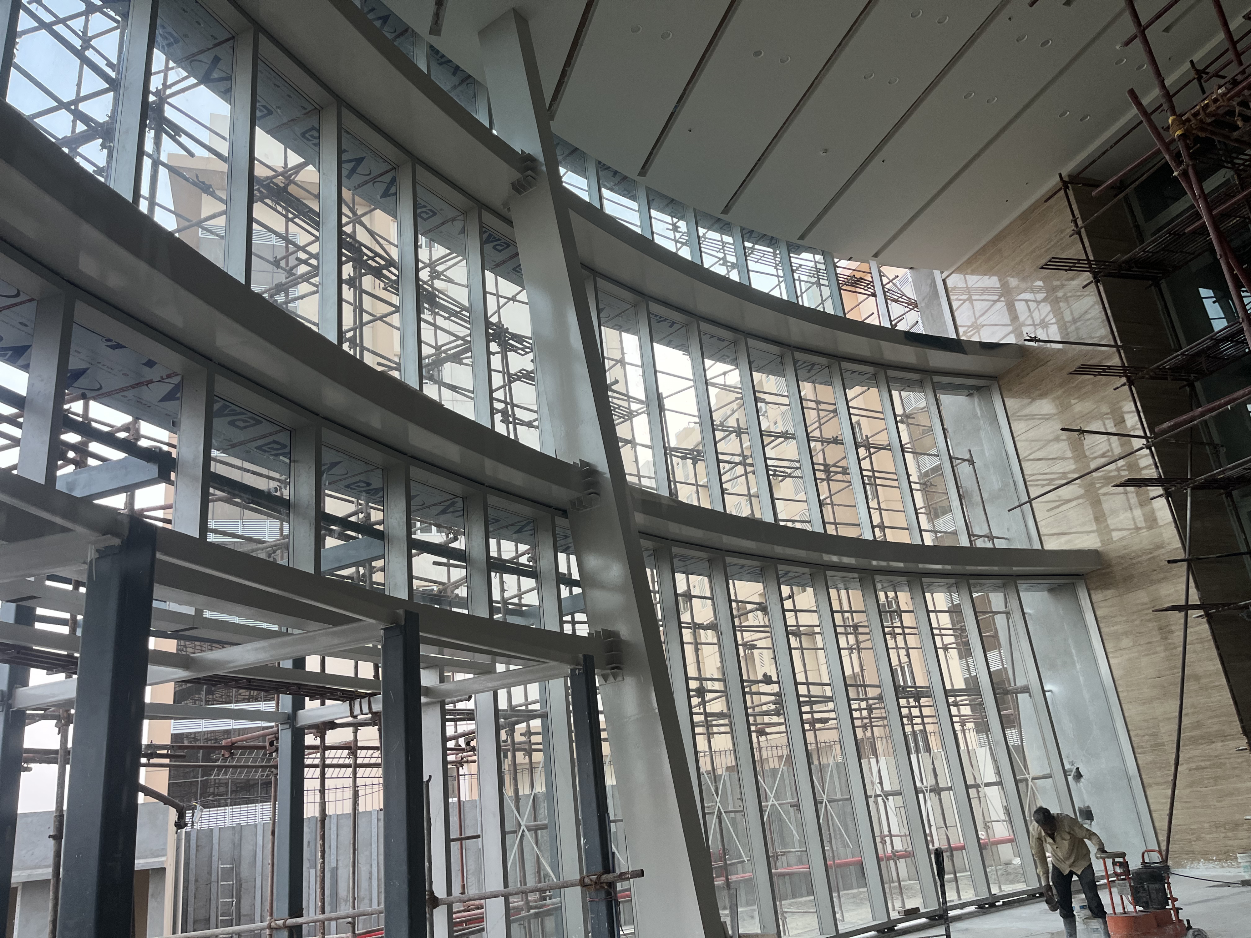 Modern city skyline with architectural structures